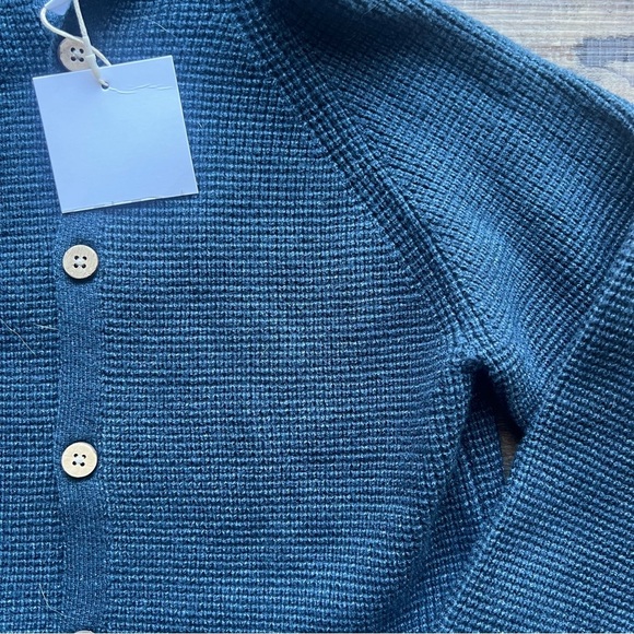 Zara Kids Blue Button Up Soft Knit Viscose Cardigan Sweater Pockets Size 4-5 NWT - Picture 2 of 7